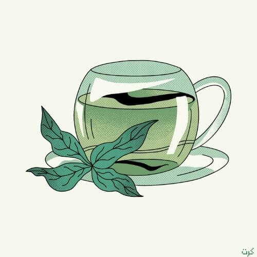 شعار كوب شاي بلون اخضر فاتح